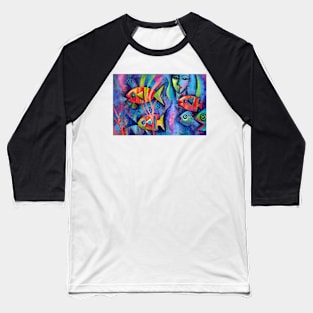 Abstract fish Baseball T-Shirt